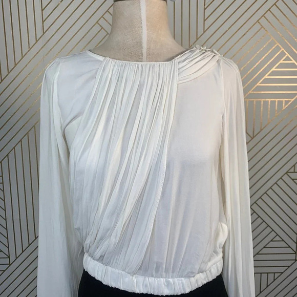 Zara Dress Basic Two-Tone Pencil Sheath Dress in Cream and Black Size Small - Picture 3 of 8